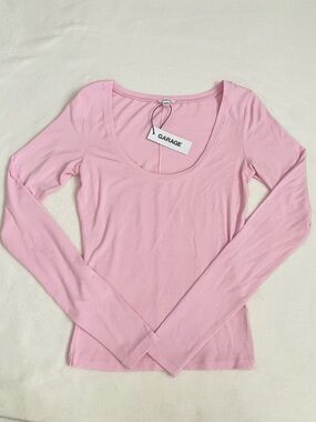 Garage Pink Long Sleeve Basic Top